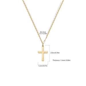 Collier classique raffiné hypoallergénique en acier inoxydable plaqué or 18 carats avec chaîne réglable, à porter au quotidien, cadeau de mariage, cadeau d'anniversaire - Product Image 2