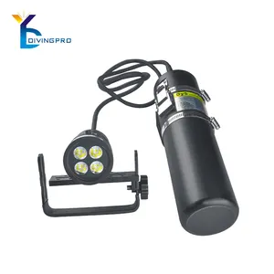 Underwater wide angle scuba flashlight rechargeable diving light canister