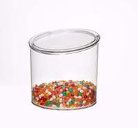 Récipient de stockage alimentaire hermétique en plastique transparent, distributeur de céréales et de noix, bac à bonbons en acrylique pour supermarché, avec couvercle