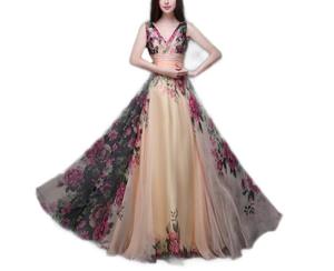 Robe de soirée en mousseline de soie pour femmes, jupe longue, motifs floraux, à la mode, nouvelle collection, été, <span class=keywords><strong>2022</strong></span> - Product Image 1