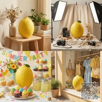 Décoration de galerie accessoires de passage de fête événement artificiel grand faux fruit surdimensionné faux citron pour l'art fournitures d'arrangement floral