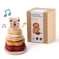 Jouet d'empilage en bois Lion, blocs de construction à emboîter pour le tri des formes, jouets éducatifs Montessori pour le développement de la motricité fine, pour enfants d'âge préscolaire