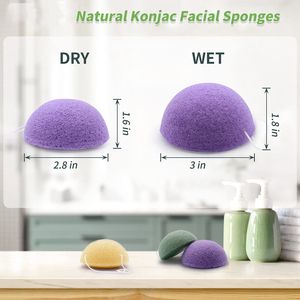 Éponges nettoyantes pour le visage en konjac bio, emballage personnalisé avec logo, éponge konjac naturelle douce pour le lavage du visage et du corps, démaquillant - Product Image 4