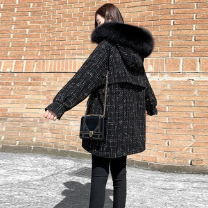 90 duvet de canard blanc Parker <span class=keywords><strong>doudoune</strong></span> femmes 2023 nouveau <span class=keywords><strong>mi</strong></span>-long à capuche grand col de fourrure taille épaississement grande taille manteau <span class=keywords><strong>femme</strong></span> - Product Image 1