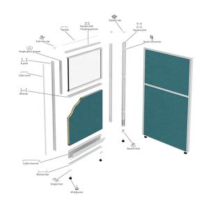 3 kişilik ofis masası <span class=keywords><strong>Modern</strong></span> ofis doğrusal İş İstasyonu satılık ofis kabinleri - Product Image 5
