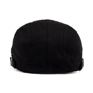 Casquette plate unisexe en coton <span class=keywords><strong>noir</strong></span>, style vintage décontracté, respirante et ajustable, pour homme, idéale pour les quatre saisons – Vente en gros - Product Image 3