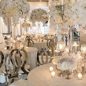 Sillas de Comedor Modernas y Únicas de Acero Inoxidable con Respaldo de Diseño Exclusivo para Bodas, <span class=keywords><strong>Banquetes</strong></span>, Hoteles, Eventos al Aire Libre y Salas de Estar - Product Image 2