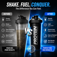 Bouteille Shaker à Protéines de 600 ml pour Gym et Fitness, Gobelet Mélangeur Personnalisé avec Impression de Logo