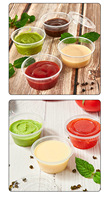 Gobelets à sauce jetables avec couvercles - Petits contenants à condiments pour plats à emporter, parfaits pour le ketchup, la sauce soja et l'huile de chili