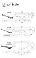 Kit de lecteur numérique à 2 axes Ditron 3 mètres / Afficheur numérique LCD à 2 axes avec règle optique à grille magnétique pour tour