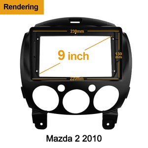 Cornice <span class=keywords><strong>2</strong></span> DIN per autoradio, adattatore audio, kit di montaggio cruscotto, pannello frontale per lettore radio doppio DIN da 9 pollici per <span class=keywords><strong>Mazda</strong></span> <span class=keywords><strong>2</strong></span> 2010 - Product Image 3