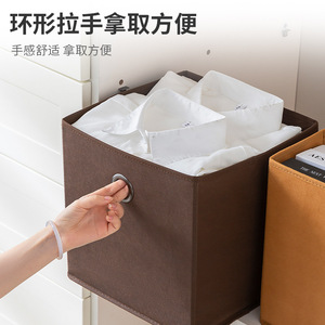 Fabric Storage Box Rectangle <b>Large</b> Capacity Clothing Organizer Wardrobe Storage Solid Color - Product Image 4