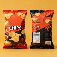 Sacs d'emballage personnalisés en plastique laminé imprimé, thermoscellables, à scellage arrière, pour aliments soufflés, sacs d'emballage pour chips de pommes de terre