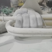 Patung Hewan Artistik Resin Elegan Warna Dapat Disesuaikan Skala Besar Tahan Air untuk Pameran Pusat Budaya