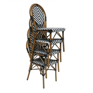 Meubles de café en rotin d'aluminium pour l'extérieur Chaise en rotin empilée de patio Chaise en rotin français Chaise de bistro de jardin en bambou de <span class=keywords><strong>Paris</strong></span> - Product Image 5