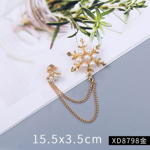 Nuova Elegante Spilla da Uomo con Strass, Spilla da Bavero con Catena in Lega, Accessorio Lucido per Abbigliamento - Product Image 4