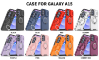 Coque de protection robuste pour objectif d'appareil photo avec béquille rotative et anneau magnétique pour Samsung A16, étui de téléphone en TPU+PC rigide