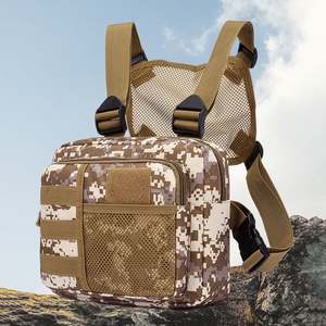 Rompi Taktis Outdoor Fashion Pria Unisex dengan Chest Rig Streetwear Tas Selempang Resleting Poliester untuk Perjalanan - Product Image 4