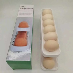 NOUVEAU Porte-oeufs de réfrigérateur à action automatique Distributeur de porte-oeufs roulant à double couche 18 pcs stockage d'oeufs en acrylique - Product Image 2