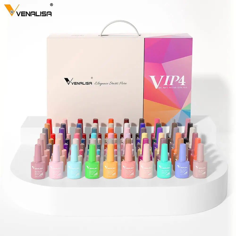 Venalisa 2022 New Upgrade Hema Free VIP4 60 Colors UV Gel Nail Polish Gift Kit Soak Off UV/LED Gel Polish Set