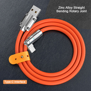Nouveau câble USB Type C <span class=keywords><strong>portable</strong></span> 120W 6A à charge ultra-rapide, rotatif à 180 degrés, en alliage d'aluminium et cuivre pur pour imprimante - Modèle 2023 populaire - Product Image 4