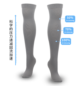 Compports Circulation Meilleur soutien Chaussettes <span class=keywords><strong>de</strong></span> compression <span class=keywords><strong>de</strong></span> conception <span class=keywords><strong>fantaisie</strong></span> sur les bas du genou Extra Long Plus Size Women Thigh High Sock - Product Image 2