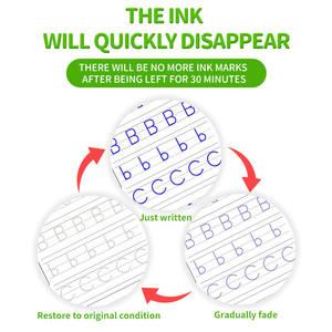 Grand cahier d'écriture réutilisable à rainures magiques pour enfants avec 1 stylo et 5 recharges, <span class=keywords><strong>livre</strong></span> d'écriture à encre effaçable - Product Image 3