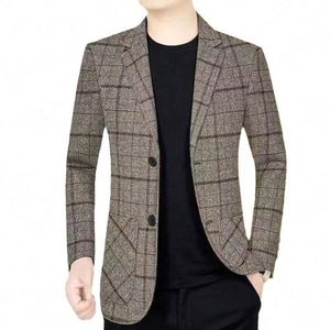 Nouvelle veste de <span class=keywords><strong>costume</strong></span> décontractée pour <span class=keywords><strong>homme</strong></span>, automne et hiver, <span class=keywords><strong>costume</strong></span> à carreaux de haute qualité pour hommes d'âge <span class=keywords><strong>moyen</strong></span>, printemps et automne - Product Image 6
