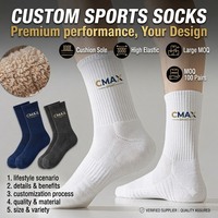 Chaussettes de sport athlétiques pour hommes CMAX personnalisées, écologiques, en coton peigné, durables, rembourrées, pour le basketball, avec soutien à fort impact