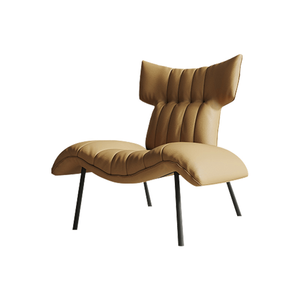 Sillón Moderno Tapizado en Terciopelo PU con Estructura Metálica, Diseño Curvo con Alas, <span class=keywords><strong>para</strong></span> Sala de Estar, Hotel o como Silla Decorativa - Product Image 5