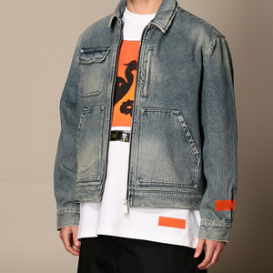 QFZ612- Chaqueta Vaquera de Moda para Hombre, Chaqueta de Trabajo de Mezclilla de Alta Calidad, Chaqueta Informal de Algodón para Hombre - Product Image 1