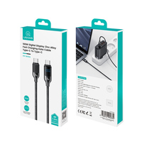 Kabel Data Pengisian Daya Super Cepat USAMS SJ742 Tipe-C ke Tipe-C PD 100W dengan Layar Digital, Bahan Zinc Alloy untuk Ponsel, untuk iPhone 15