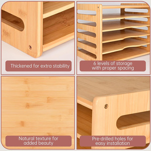 Estante de almacenamiento de bambú de 5 niveles con parte superior abierta, organizador de gabinete para utensilios de cocina, repostería y vajilla. - Product Image 4