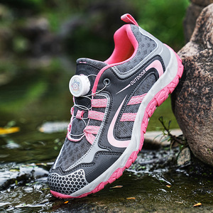 Chaussures de randonnée pour femmes en gros, légères, respirantes, en cuir et maille, baskets de trekking, chaussures de marche d'extérieur, usine OEM/ODM - Product Image 2
