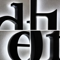Enseigne lumineuse 3D en acrylique et acier inoxydable avec logo personnalisé pour bureau, mur, école, bâtiment
