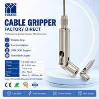 Pince à câble métallique coudée avec connexion mâle M4, sortie latérale réglable pour système de suspension de panneaux, fournisseur OEM