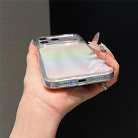 Coque personnalisable effet dégradé irisé, très vendue, pour iPhone 18 17 Pro Max, en PC rigide transparent, protection intégrale antichoc