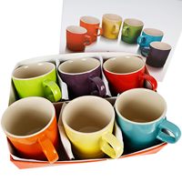 Tasses en céramique multicolores polyvalentes avec poignée Tasse pour boire et décorer