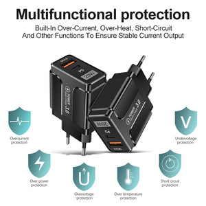 PD 20W QC 3.0 chargeur de téléphone portable à charge rapide prise ue/états-unis/royaume-uni chargeurs rapides rapides pour iphone 14 Pro Max pour Samsung - Product Image 4