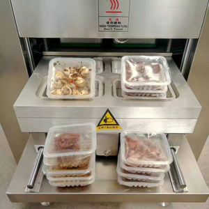 Machine de scellage automatique de barquettes alimentaires électriques commerciales <span class=keywords><strong>pour</strong></span> emballage sous atmosphère modifiée (MAP) avec film <span class=keywords><strong>pour</strong></span> repas prêts à consommer, viande et produits chimiques - Product Image 2