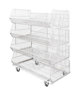 Panier à provisions empilé en fil métallique avec roues et roulettes style mobile pour la promotion et l'affichage - Product Image 1