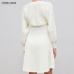 Vestidos de Mujer de Color Sólido, Tejido Acanalado, Casual, Manga Larga, Cintura Natural, Lavable, para Primavera - Product Image 4