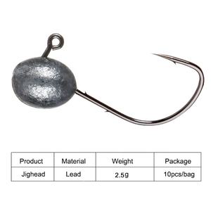A018 10 unids/lote Mustad pesca gancho pequeño anzuelo gancho de doble púas Icefishing GANCHO 2g 3g 4g <span class=keywords><strong>5g</strong></span> 5 cabeza cónica de plomo metálico de - Product Image 3