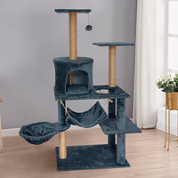 Grattoir de tour d'arbre à chat personnalisé avec tapis en laine Pack d'accessoires de lit pour animaux de compagnie en peluche et en papier durables