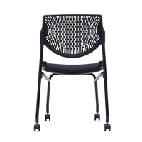 Chaise industrielle moderne robuste en maille, cadre en acier, dossier en plastique renforcé, design pliable, hauteur réglable, siège pivotant