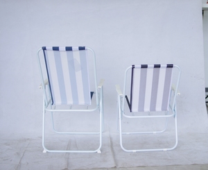 Chaise de plage pliante d'extérieur, chaise de détente, chaise de piscine, chaise de camping, chaise de <span class=keywords><strong>jardin</strong></span>, chaise de patio, chaise de plage en acier à rayures bon marché avec accoudoirs - Product Image 4