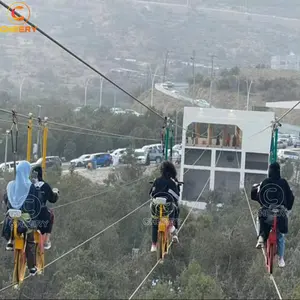 Fun Park Rides Tourists Sightseeing games Air Bike Rides amusement park equipment water cable cycles Zip line bike