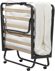 Cama plegable portátil de madera para invitados con colchón - Product Image 1
