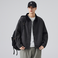 Vêtement de travail pour homme sur mesure OEM, veste en toile, col contrasté, bouton pression, chemise utilitaire, streetwear, vêtements d'extérieur, fabricant