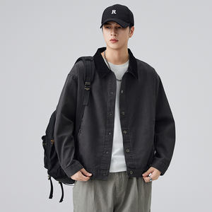 Vêtement de travail pour homme sur mesure OEM, veste en toile, col contrasté, bouton pression, chemise utilitaire, streetwear, vêtements d'extérieur, fabricant - Product Image 1